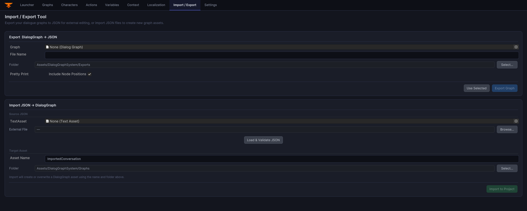 Combined import and export tool